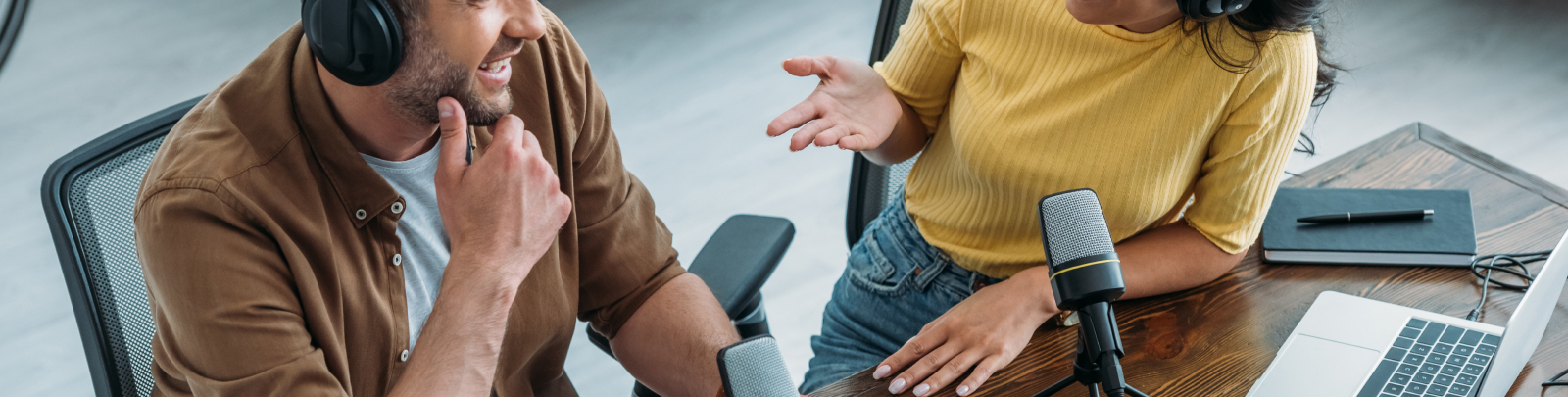 People sitting at a table talking